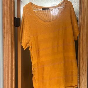 Orange Short Sleeve Knit Top